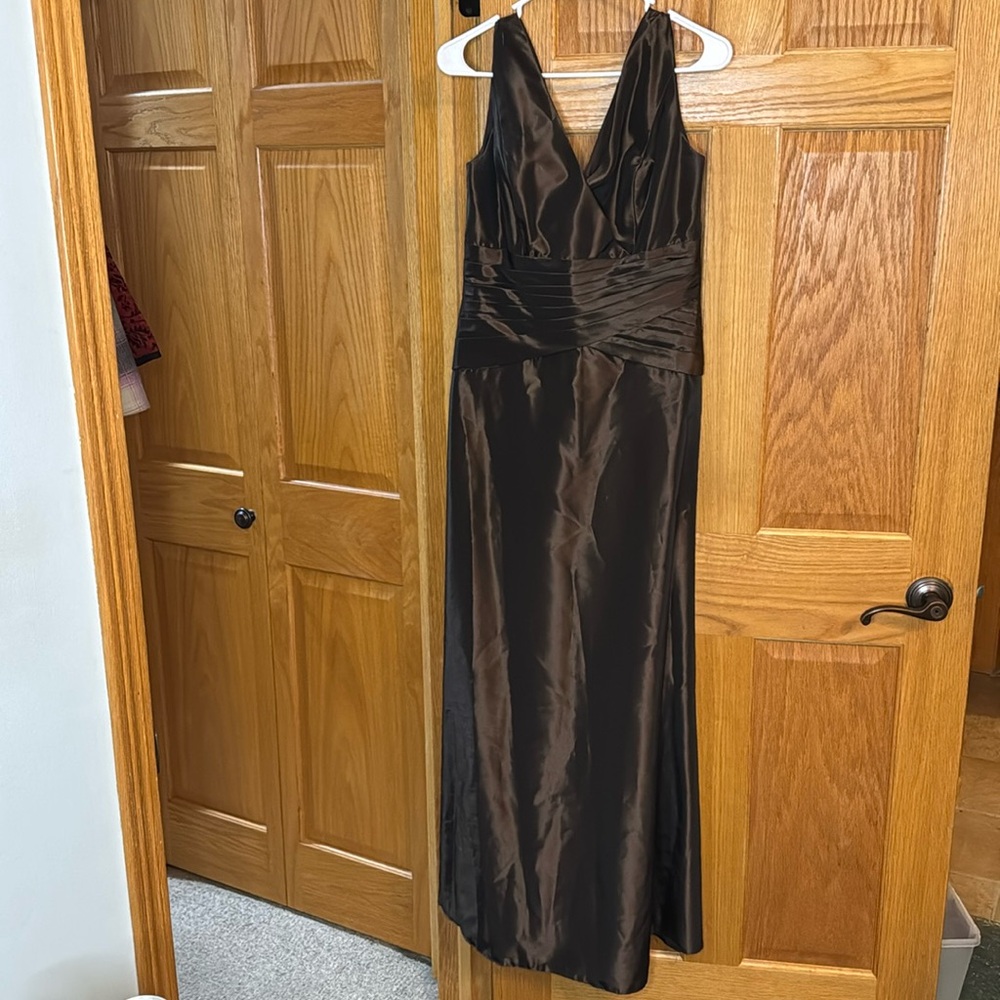 Belsoie by Jasmine Brides Maid Dress, Faux Wrap Style floor length, Size 12